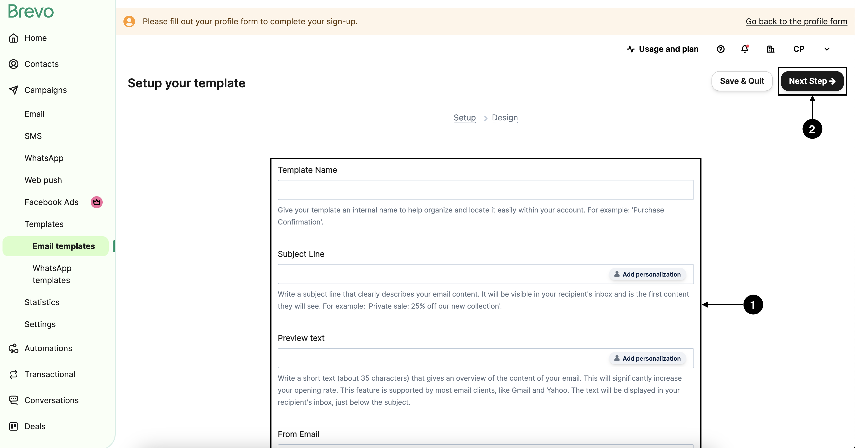 Brevo screenshot