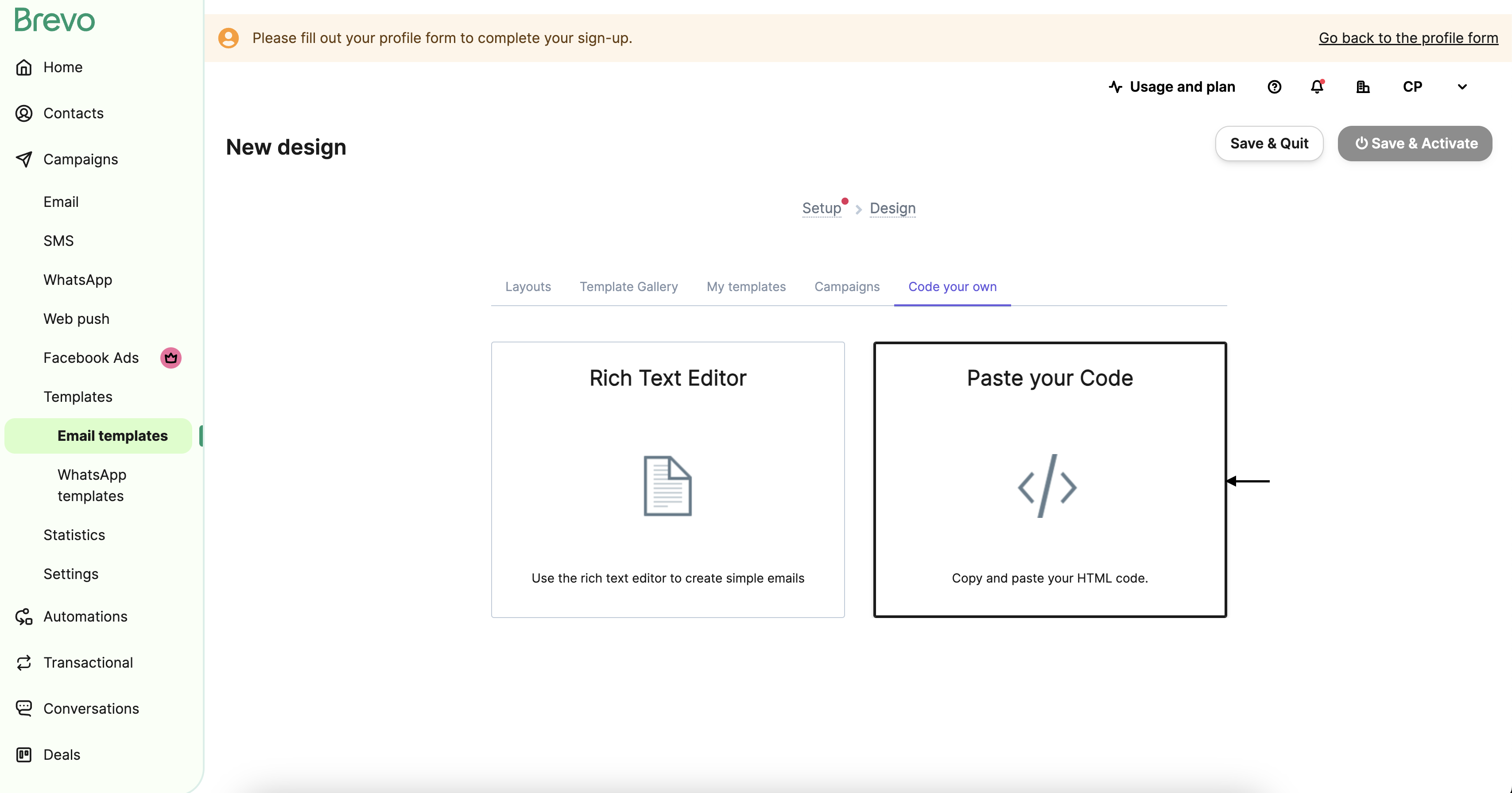 Brevo screenshot