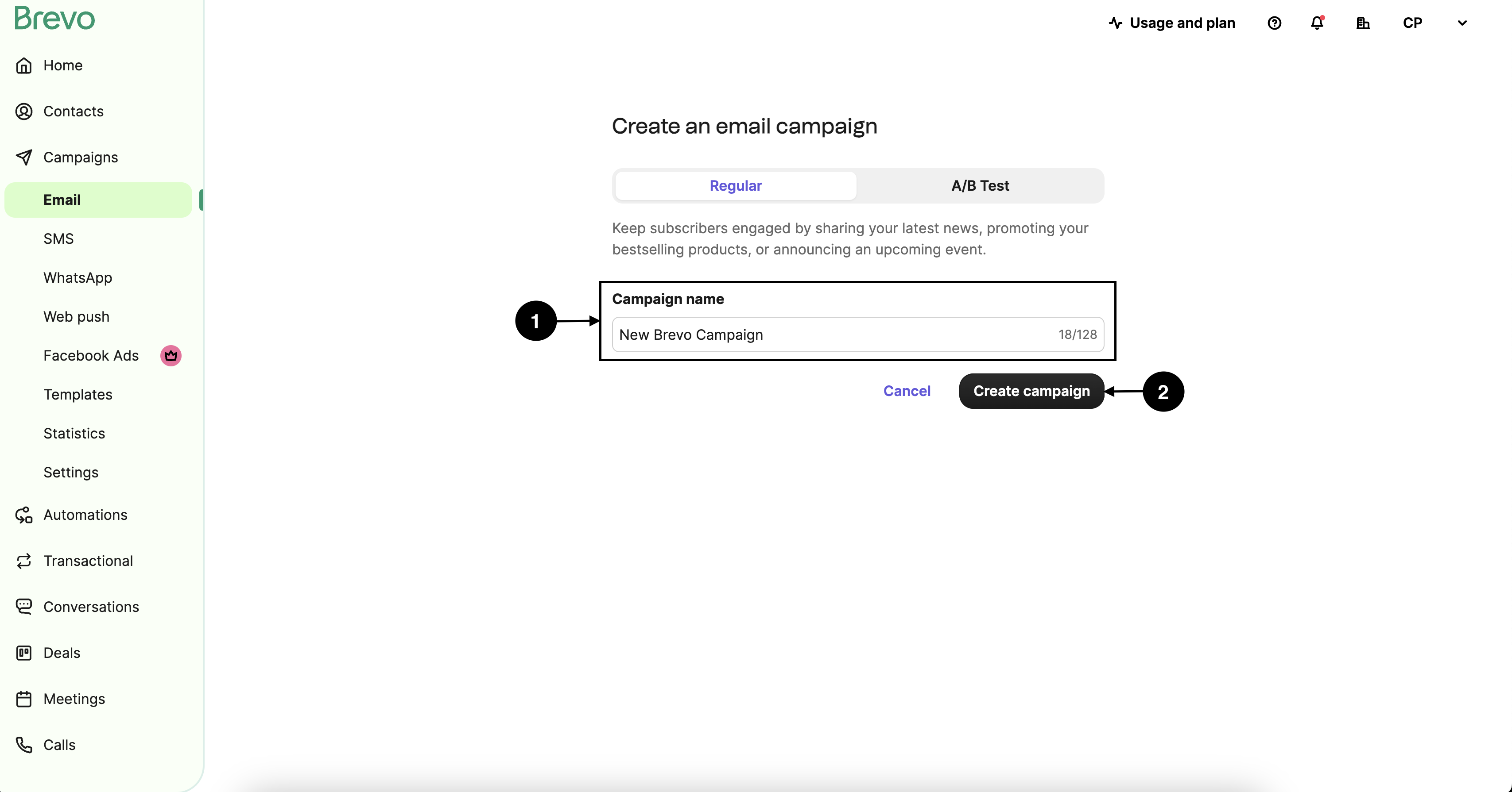Brevo screenshot