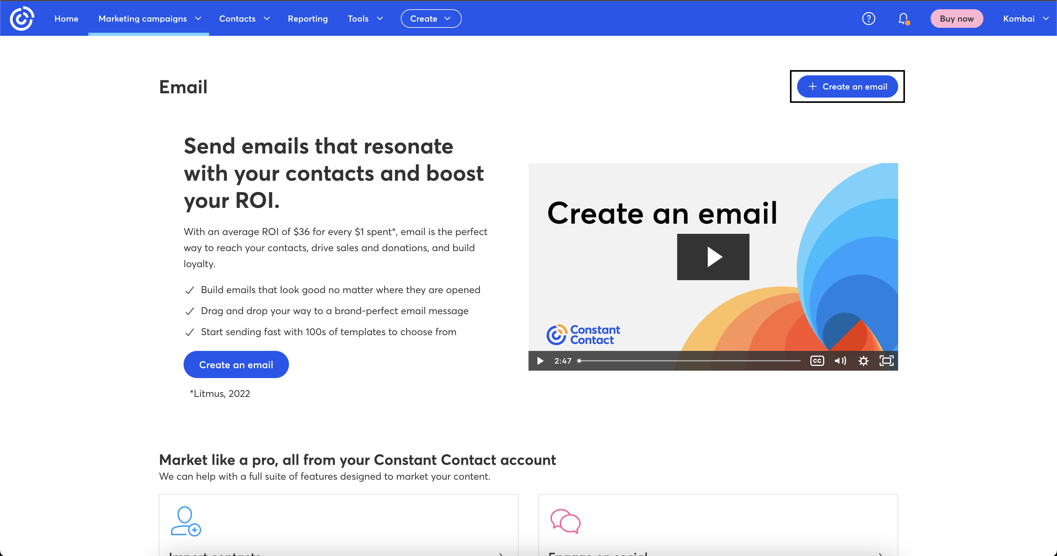 Constant Contact screenshot