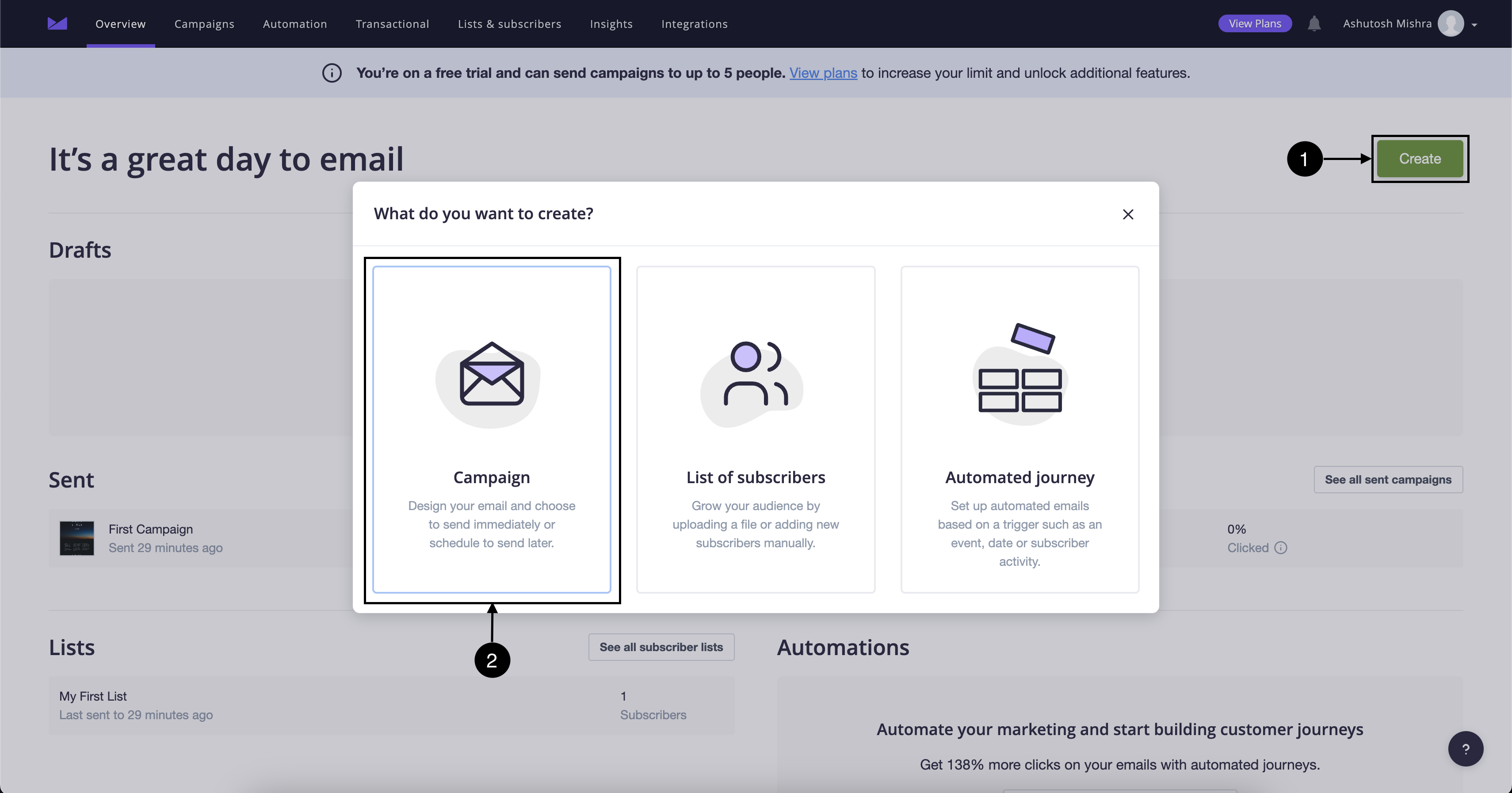 Campaign Monitor screenshot