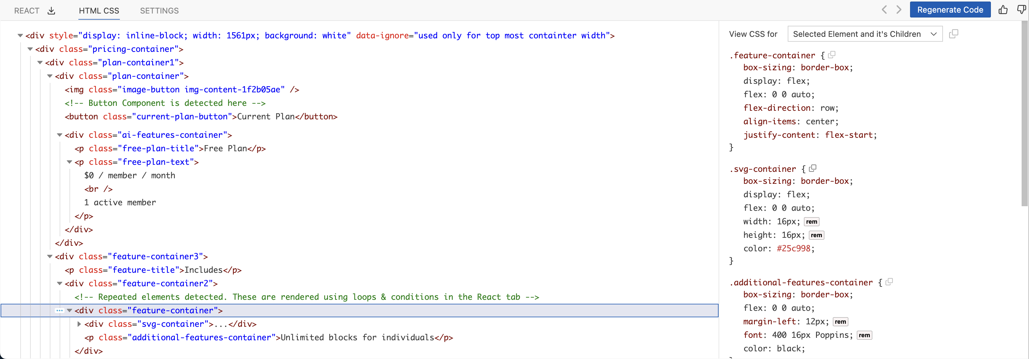 Copy CSS in Panel