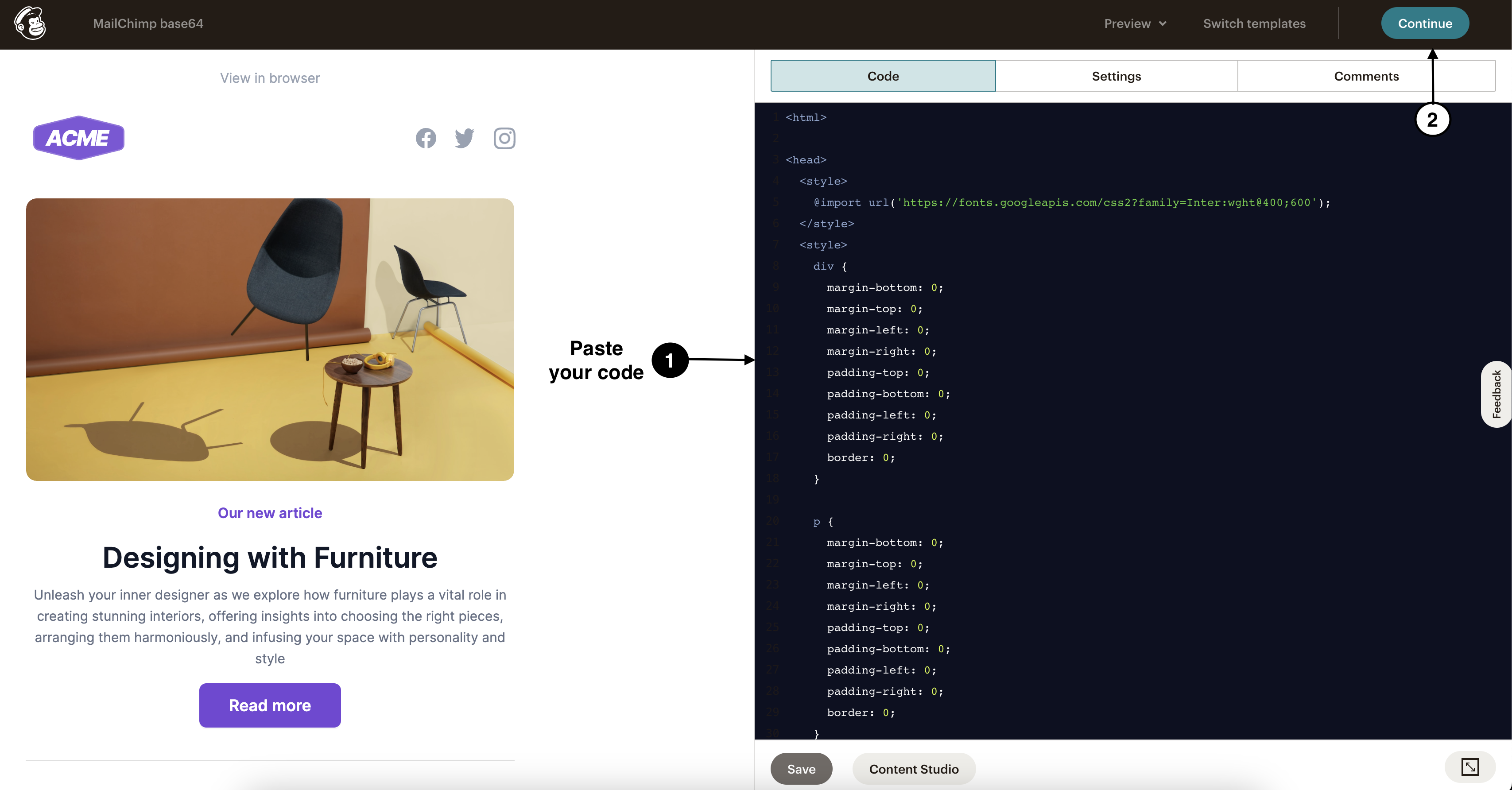 Mailchimp screenshot