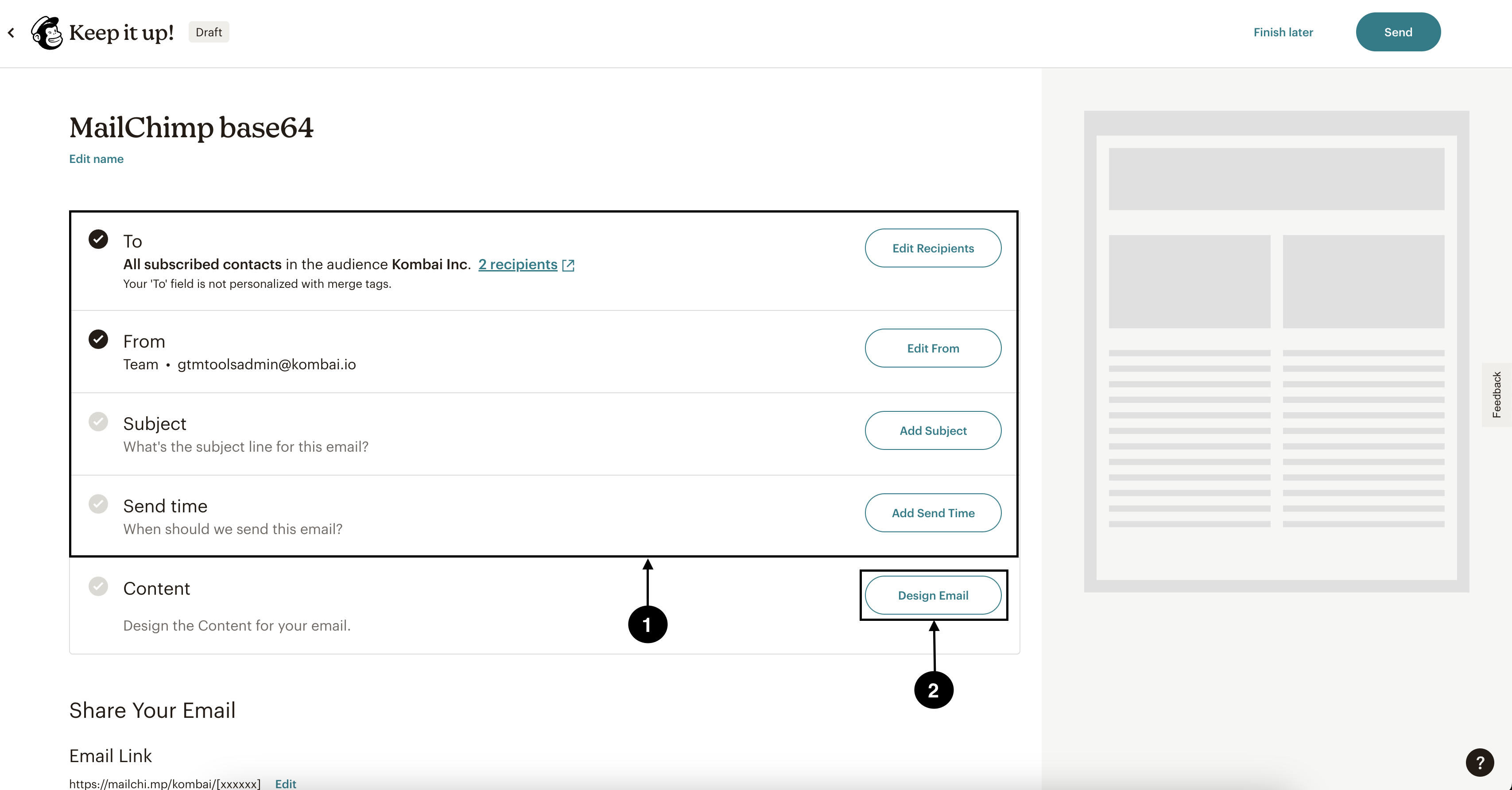 Mailchimp screenshot