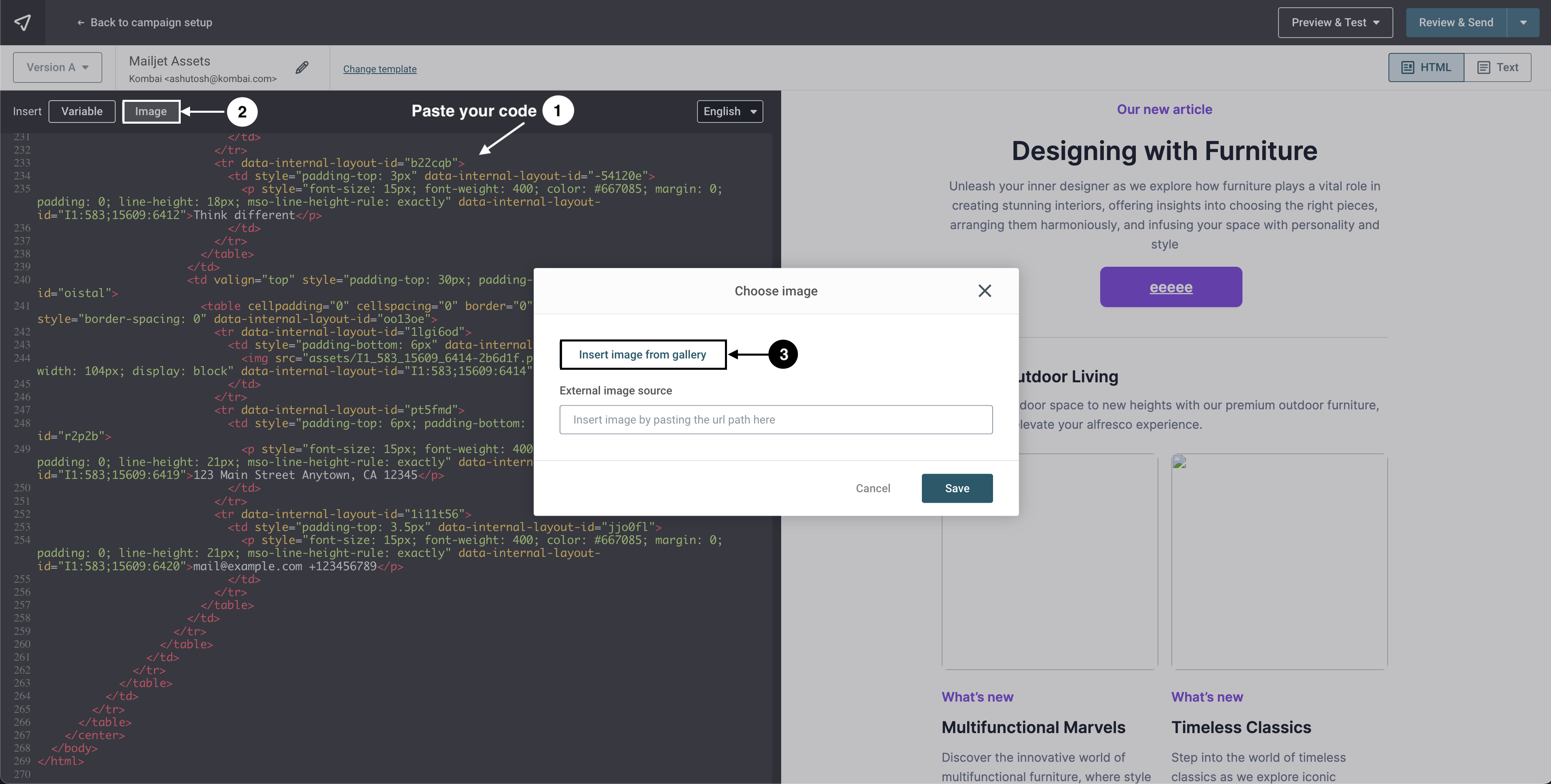 Mailjet screenshot