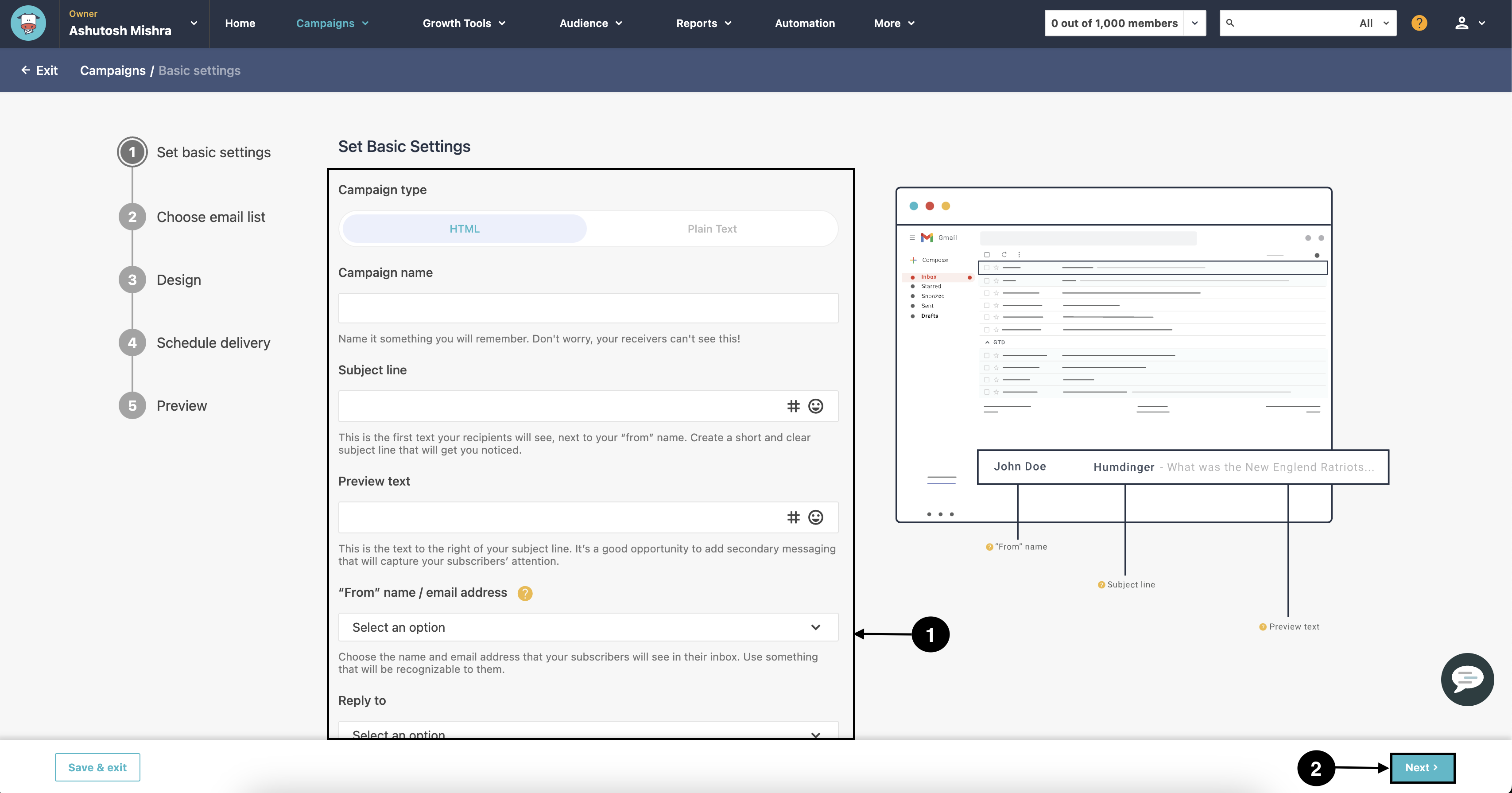Moosend screenshot