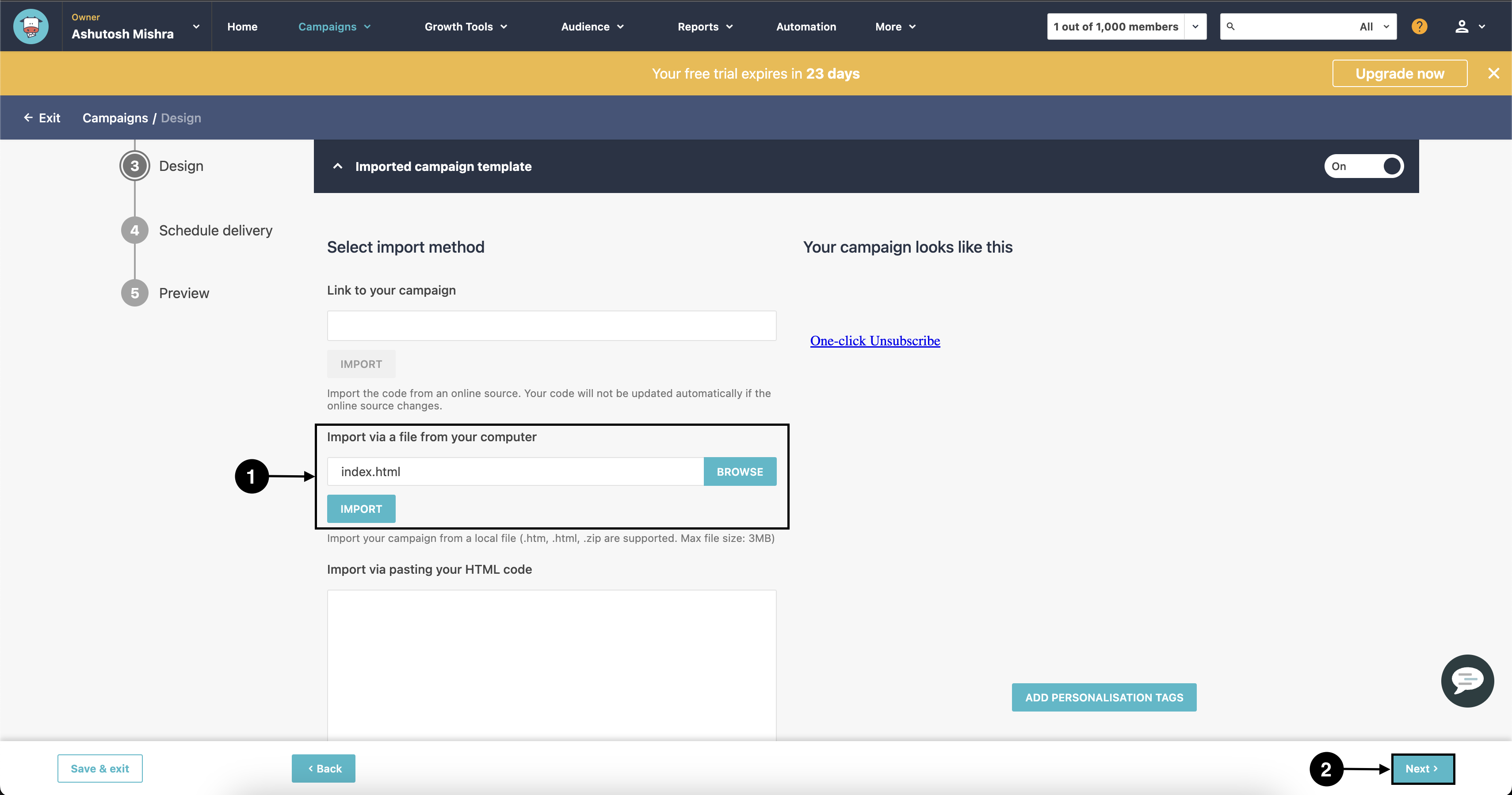 Moosend screenshot