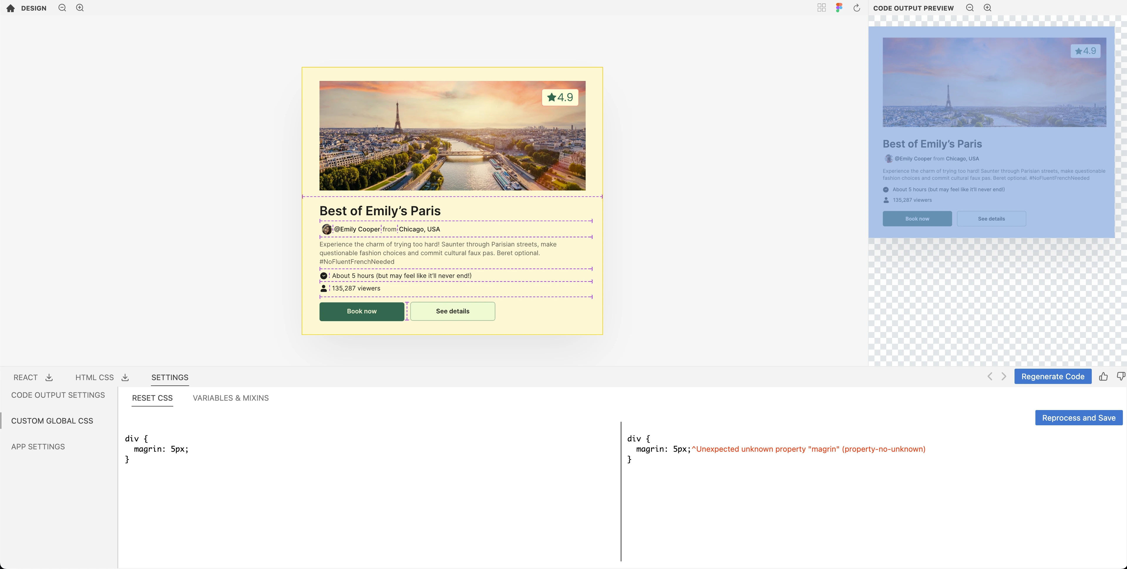 Typo warning screenshot