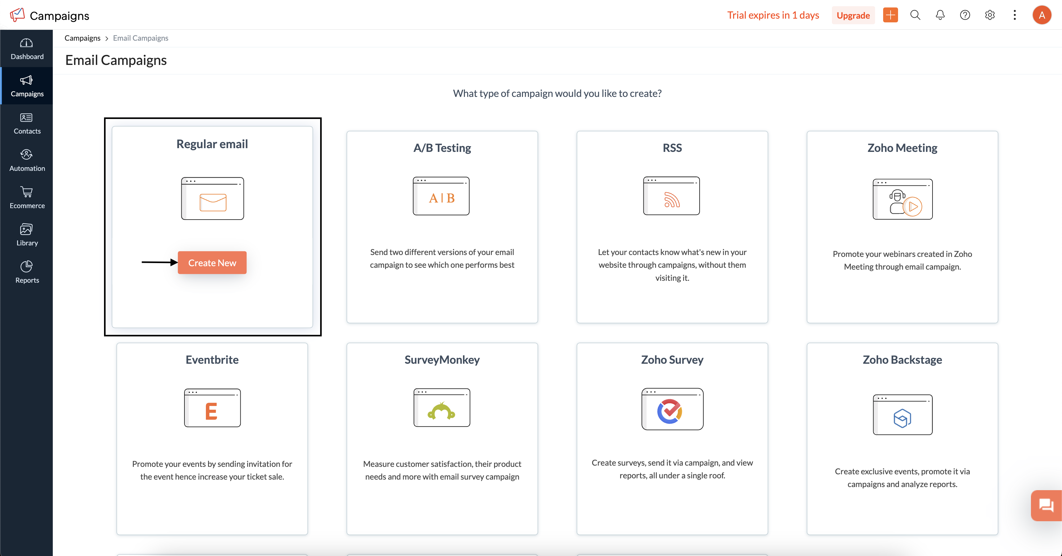 Zoho screenshot